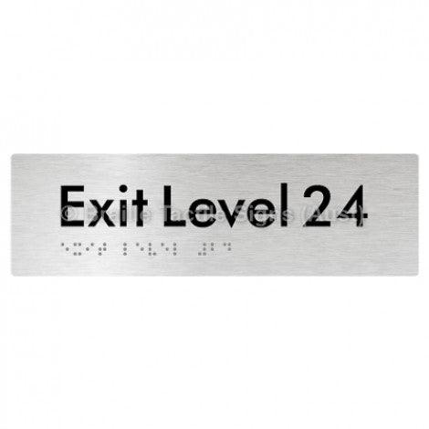 Braille Sign Exit Level 24 - Braille Tactile Signs (Aust) - BTS278-24-aliB - Fully Custom Signs - Fast Shipping - High Quality - Australian Made &amp; Owned