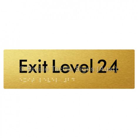 Braille Sign Exit Level 24 - Braille Tactile Signs (Aust) - BTS278-24-aliG - Fully Custom Signs - Fast Shipping - High Quality - Australian Made &amp; Owned