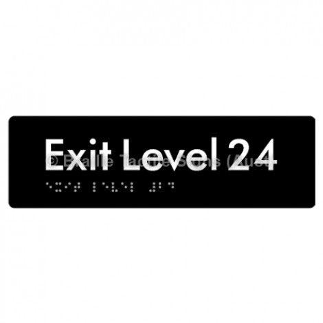 Braille Sign Exit Level 24 - Braille Tactile Signs (Aust) - BTS278-24-blk - Fully Custom Signs - Fast Shipping - High Quality - Australian Made &amp; Owned