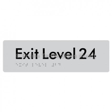 Braille Sign Exit Level 24 - Braille Tactile Signs (Aust) - BTS278-24-slv - Fully Custom Signs - Fast Shipping - High Quality - Australian Made &amp; Owned