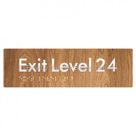 Braille Sign Exit Level 24 - Braille Tactile Signs (Aust) - BTS278-24-wdg - Fully Custom Signs - Fast Shipping - High Quality - Australian Made &amp; Owned