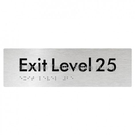 Braille Sign Exit Level 25 - Braille Tactile Signs (Aust) - BTS278-25-aliB - Fully Custom Signs - Fast Shipping - High Quality - Australian Made &amp; Owned