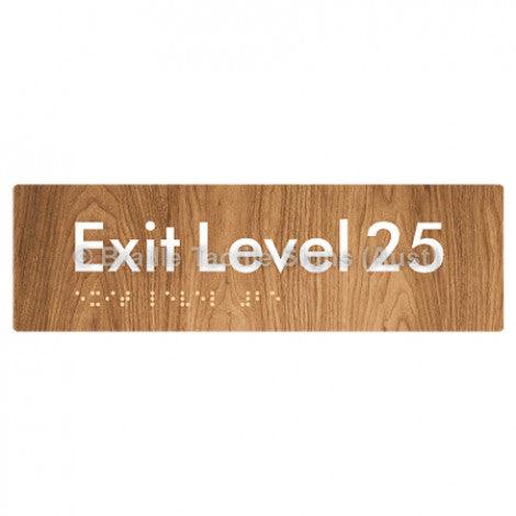 Braille Sign Exit Level 25 - Braille Tactile Signs (Aust) - BTS278-25-wdg - Fully Custom Signs - Fast Shipping - High Quality - Australian Made &amp; Owned