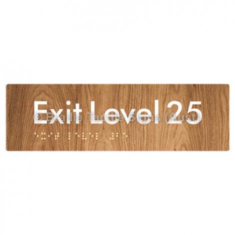Braille Sign Exit Level 25 - Braille Tactile Signs (Aust) - BTS278-25-wdg - Fully Custom Signs - Fast Shipping - High Quality - Australian Made &amp; Owned