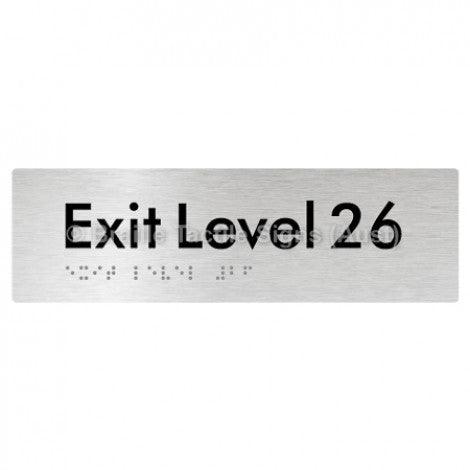 Braille Sign Exit Level 26 - Braille Tactile Signs (Aust) - BTS278-26-aliB - Fully Custom Signs - Fast Shipping - High Quality - Australian Made &amp; Owned