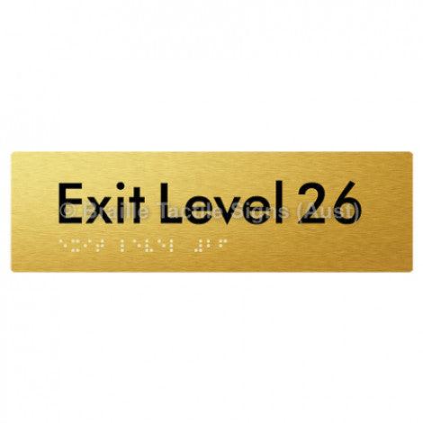 Braille Sign Exit Level 26 - Braille Tactile Signs (Aust) - BTS278-26-aliG - Fully Custom Signs - Fast Shipping - High Quality - Australian Made &amp; Owned