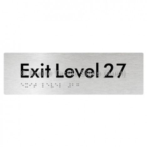 Braille Sign Exit Level 27 - Braille Tactile Signs (Aust) - BTS278-27-aliB - Fully Custom Signs - Fast Shipping - High Quality - Australian Made &amp; Owned