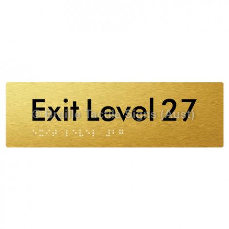 Braille Sign Exit Level 27 - Braille Tactile Signs (Aust) - BTS278-27-aliG - Fully Custom Signs - Fast Shipping - High Quality - Australian Made &amp; Owned