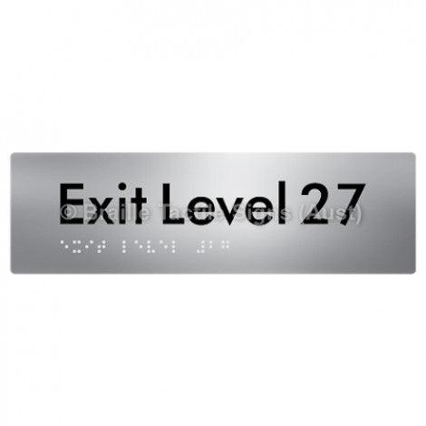 Braille Sign Exit Level 27 - Braille Tactile Signs (Aust) - BTS278-27-aliS - Fully Custom Signs - Fast Shipping - High Quality - Australian Made &amp; Owned
