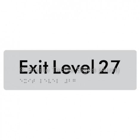 Braille Sign Exit Level 27 - Braille Tactile Signs (Aust) - BTS278-27-slv - Fully Custom Signs - Fast Shipping - High Quality - Australian Made &amp; Owned