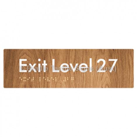 Braille Sign Exit Level 27 - Braille Tactile Signs (Aust) - BTS278-27-wdg - Fully Custom Signs - Fast Shipping - High Quality - Australian Made &amp; Owned