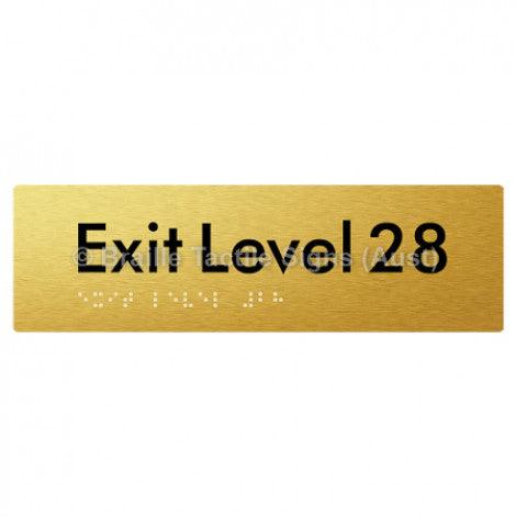 Braille Sign Exit Level 28 - Braille Tactile Signs (Aust) - BTS278-28-aliG - Fully Custom Signs - Fast Shipping - High Quality - Australian Made &amp; Owned