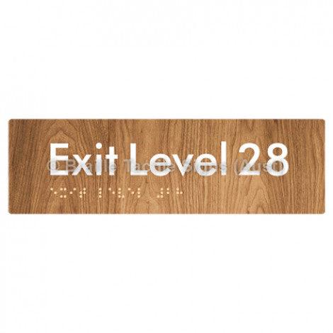 Braille Sign Exit Level 28 - Braille Tactile Signs (Aust) - BTS278-28-wdg - Fully Custom Signs - Fast Shipping - High Quality - Australian Made &amp; Owned