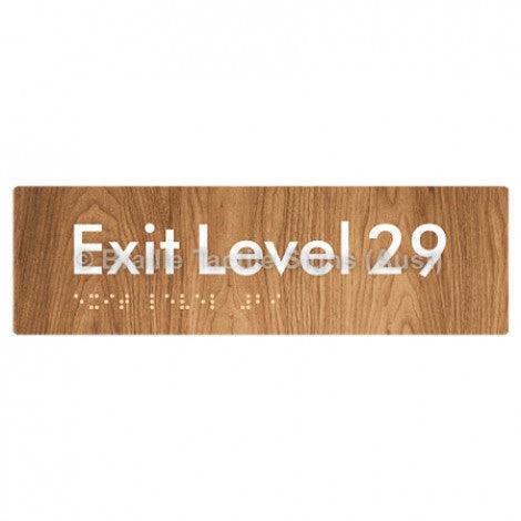 Braille Sign Exit Level 29 - Braille Tactile Signs (Aust) - BTS278-29-wdg - Fully Custom Signs - Fast Shipping - High Quality - Australian Made &amp; Owned