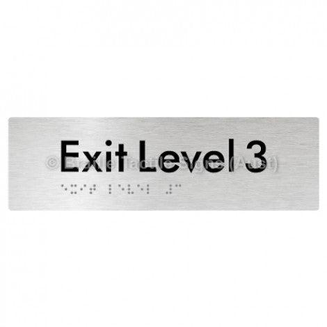 Braille Sign Exit Level 3 - Braille Tactile Signs (Aust) - BTS278-03-aliB - Fully Custom Signs - Fast Shipping - High Quality - Australian Made &amp; Owned