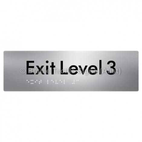 Braille Sign Exit Level 3 - Braille Tactile Signs (Aust) - BTS278-03-aliS - Fully Custom Signs - Fast Shipping - High Quality - Australian Made &amp; Owned