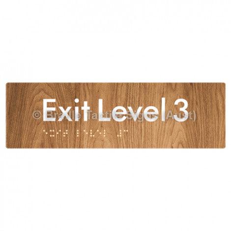 Braille Sign Exit Level 3 - Braille Tactile Signs (Aust) - BTS278-03-wdg - Fully Custom Signs - Fast Shipping - High Quality - Australian Made &amp; Owned
