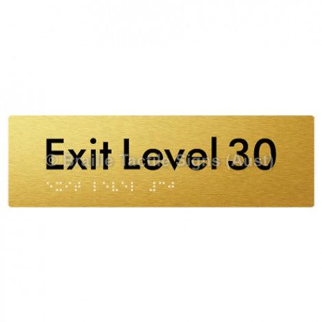 Braille Sign Exit Level 30 - Braille Tactile Signs (Aust) - BTS278-30-aliG - Fully Custom Signs - Fast Shipping - High Quality - Australian Made &amp; Owned