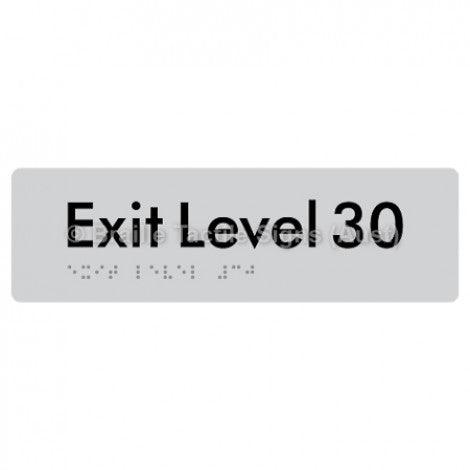 Braille Sign Exit Level 30 - Braille Tactile Signs (Aust) - BTS278-30-slv - Fully Custom Signs - Fast Shipping - High Quality - Australian Made &amp; Owned