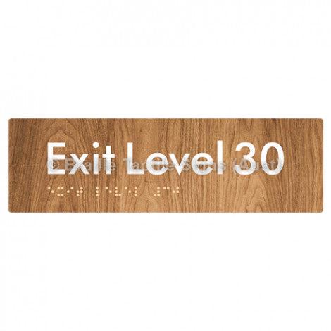 Braille Sign Exit Level 30 - Braille Tactile Signs (Aust) - BTS278-30-wdg - Fully Custom Signs - Fast Shipping - High Quality - Australian Made &amp; Owned