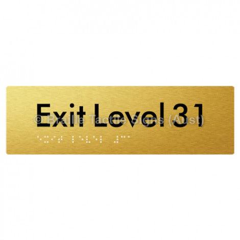 Braille Sign Exit Level 31 - Braille Tactile Signs (Aust) - BTS278-31-aliG - Fully Custom Signs - Fast Shipping - High Quality - Australian Made &amp; Owned
