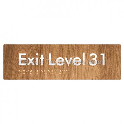 Braille Sign Exit Level 31 - Braille Tactile Signs (Aust) - BTS278-31-wdg - Fully Custom Signs - Fast Shipping - High Quality - Australian Made &amp; Owned