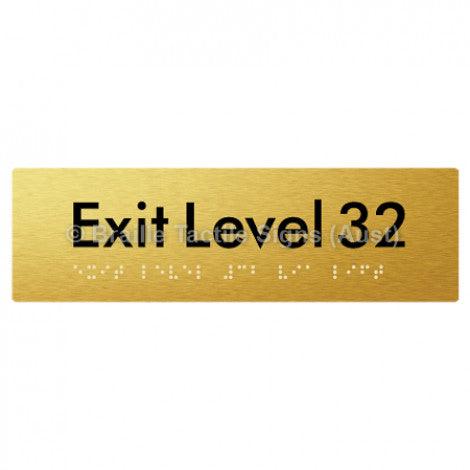 Braille Sign Exit Level 32 - Braille Tactile Signs (Aust) - BTS278-32-aliG - Fully Custom Signs - Fast Shipping - High Quality - Australian Made &amp; Owned