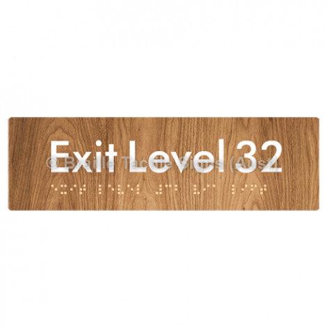 Braille Sign Exit Level 32 - Braille Tactile Signs (Aust) - BTS278-32-wdg - Fully Custom Signs - Fast Shipping - High Quality - Australian Made &amp; Owned