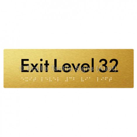 Braille Sign Exit Level 32 - Braille Tactile Signs (Aust) - BTS278-33-aliG - Fully Custom Signs - Fast Shipping - High Quality - Australian Made &amp; Owned
