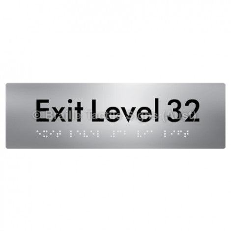 Braille Sign Exit Level 32 - Braille Tactile Signs (Aust) - BTS278-33-aliS - Fully Custom Signs - Fast Shipping - High Quality - Australian Made &amp; Owned