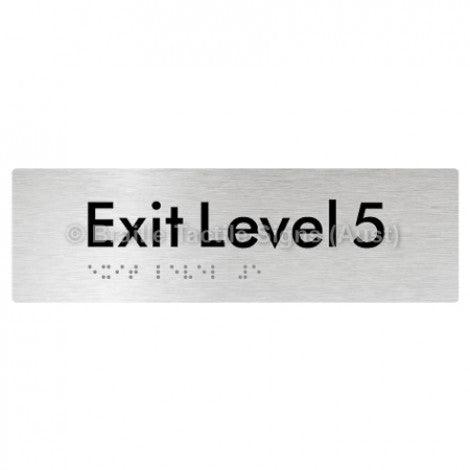 Braille Sign Exit Level 5 - Braille Tactile Signs (Aust) - BTS278-05-aliB - Fully Custom Signs - Fast Shipping - High Quality - Australian Made &amp; Owned