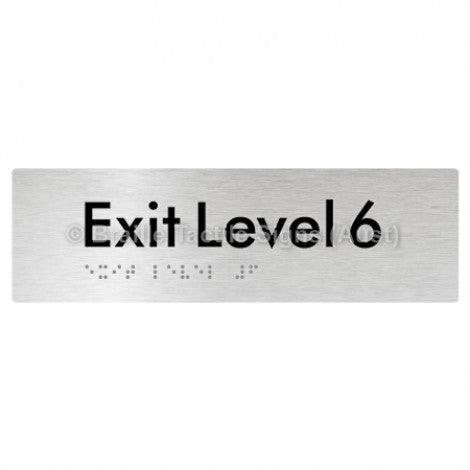 Braille Sign Exit Level 6 - Braille Tactile Signs (Aust) - BTS278-06-aliB - Fully Custom Signs - Fast Shipping - High Quality - Australian Made &amp; Owned