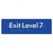 Braille Sign Exit Level 7 - Braille Tactile Signs (Aust) - BTS278-07-blu - Fully Custom Signs - Fast Shipping - High Quality - Australian Made &amp; Owned