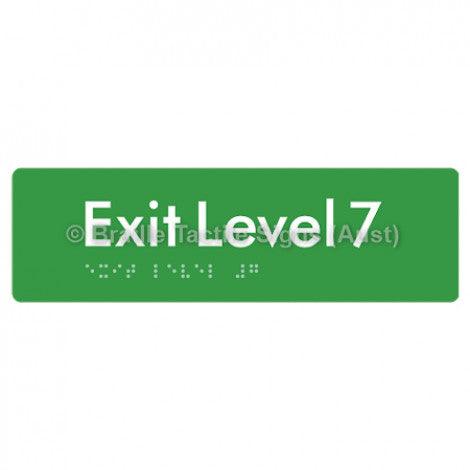 Braille Sign Exit Level 7 - Braille Tactile Signs (Aust) - BTS278-07-grn - Fully Custom Signs - Fast Shipping - High Quality - Australian Made &amp; Owned