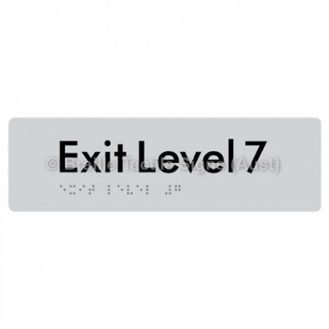 Braille Sign Exit Level 7 - Braille Tactile Signs (Aust) - BTS278-07-slv - Fully Custom Signs - Fast Shipping - High Quality - Australian Made &amp; Owned
