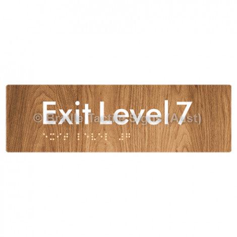 Braille Sign Exit Level 7 - Braille Tactile Signs (Aust) - BTS278-07-wdg - Fully Custom Signs - Fast Shipping - High Quality - Australian Made &amp; Owned