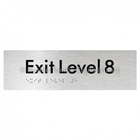 Braille Sign Exit Level 8 - Braille Tactile Signs (Aust) - BTS278-08-aliB - Fully Custom Signs - Fast Shipping - High Quality - Australian Made &amp; Owned