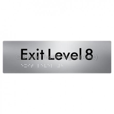 Braille Sign Exit Level 8 - Braille Tactile Signs (Aust) - BTS278-08-aliS - Fully Custom Signs - Fast Shipping - High Quality - Australian Made &amp; Owned