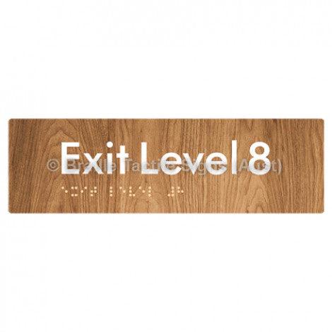 Braille Sign Exit Level 8 - Braille Tactile Signs (Aust) - BTS278-08-wdg - Fully Custom Signs - Fast Shipping - High Quality - Australian Made &amp; Owned