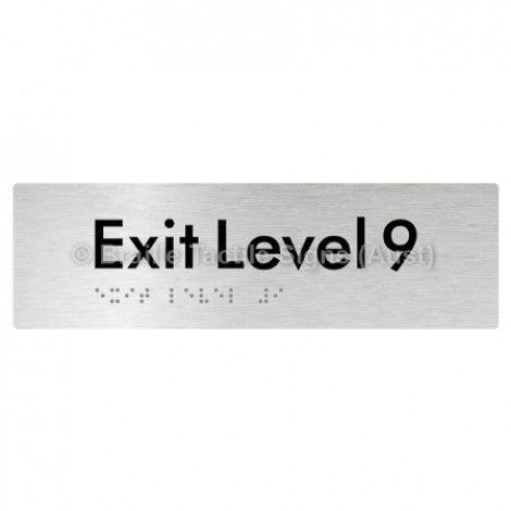 Braille Sign Exit Level 9 - Braille Tactile Signs (Aust) - BTS278-09-aliB - Fully Custom Signs - Fast Shipping - High Quality - Australian Made &amp; Owned