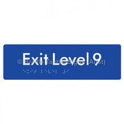 Braille Sign Exit Level 9 - Braille Tactile Signs (Aust) - BTS278-09-blu - Fully Custom Signs - Fast Shipping - High Quality - Australian Made &amp; Owned