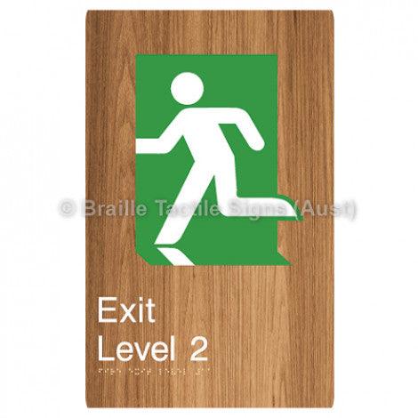 Braille Sign Fire Exit Level 2 - Braille Tactile Signs (Aust) - BTS279-02-wdg - Fully Custom Signs - Fast Shipping - High Quality - Australian Made &amp; Owned