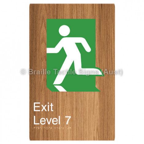 Braille Sign Fire Exit Level 7 - Braille Tactile Signs (Aust) - BTS279-07-wdg - Fully Custom Signs - Fast Shipping - High Quality - Australian Made &amp; Owned