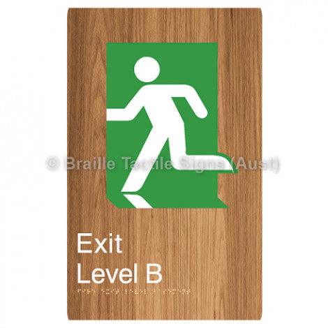 Braille Sign Fire Exit Level Basement - Braille Tactile Signs (Aust) - BTS279-B-wdg - Fully Custom Signs - Fast Shipping - High Quality - Australian Made &amp; Owned