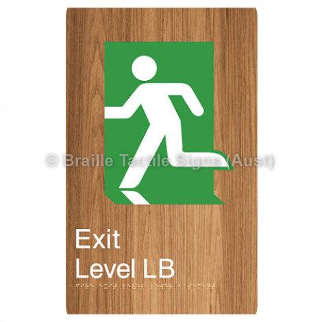 Braille Sign Fire Exit Level Lower Basement - Braille Tactile Signs (Aust) - BTS279-LB-wdg - Fully Custom Signs - Fast Shipping - High Quality - Australian Made &amp; Owned