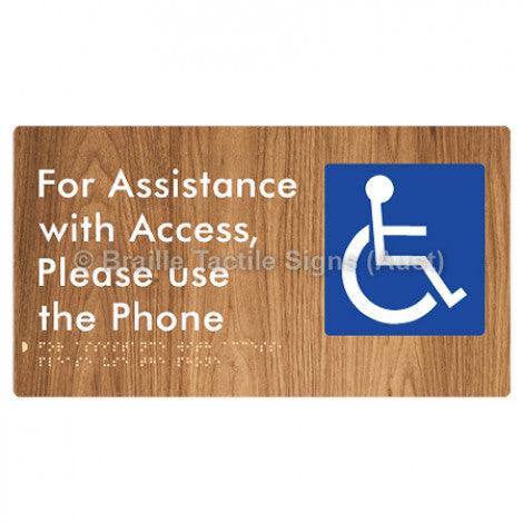 Braille Sign For Assistance with Access, Please use the Phone - Braille Tactile Signs (Aust) - BTS280-wdg - Fully Custom Signs - Fast Shipping - High Quality - Australian Made &amp; Owned