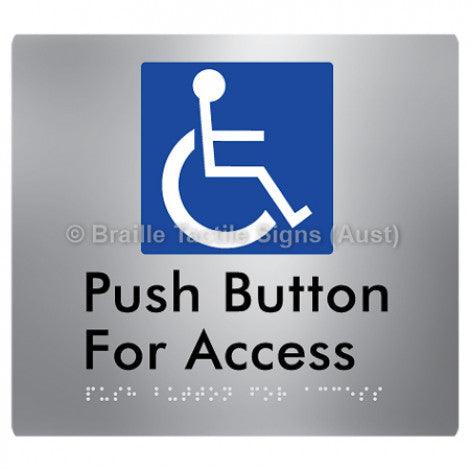 Braille Sign Push Button For Access - Braille Tactile Signs (Aust) - BTS286-aliS - Fully Custom Signs - Fast Shipping - High Quality - Australian Made &amp; Owned