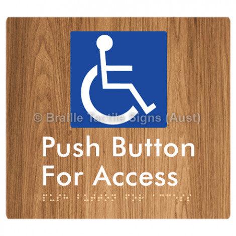 Braille Sign Push Button For Access - Braille Tactile Signs (Aust) - BTS286-wdg - Fully Custom Signs - Fast Shipping - High Quality - Australian Made &amp; Owned