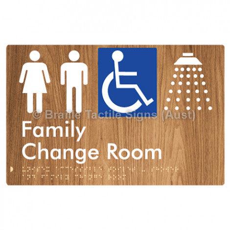 Braille Sign Unisex Accessible Toilet & Shower & Family Change Room - Braille Tactile Signs (Aust) - BTS292-wdg - Fully Custom Signs - Fast Shipping - High Quality - Australian Made &amp; Owned