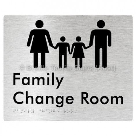 Braille Sign Family Change Room - Braille Tactile Signs (Aust) - BTS293-aliB - Fully Custom Signs - Fast Shipping - High Quality - Australian Made &amp; Owned